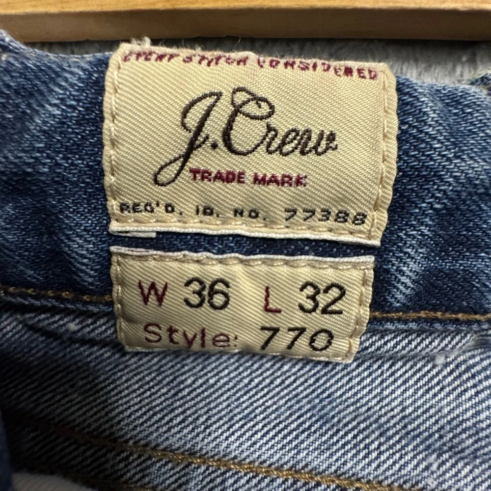 J Crew 770 Straight Fit Jeans Mens Tag Size W36 L32 Blue Kaihara Denim EUC‎ - Picture 3 of 11